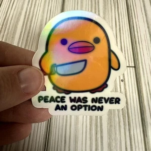 Waterproof Vinyl Sticker "Peace Was Never An Option" Killer Chick, Funny Sticker - Picture 1 of 3