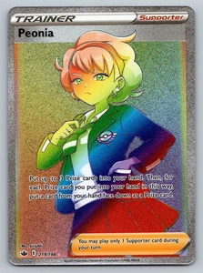 Peonia 219/198 Full Art Rainbow Holo Secret Rare Chilling Reign Pokemon Card NM - Picture 1 of 2