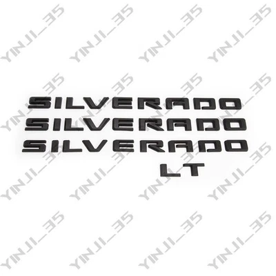 Chevrolet Silverado 1500 2019-2026 kit de placa de identificación emblema negro mate LT Foto 1 de 4