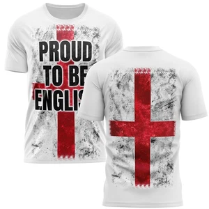 English and Proud Mens T Shirt St Georges Cross Front and Back Print Patrioti... - Bild 1 von 8
