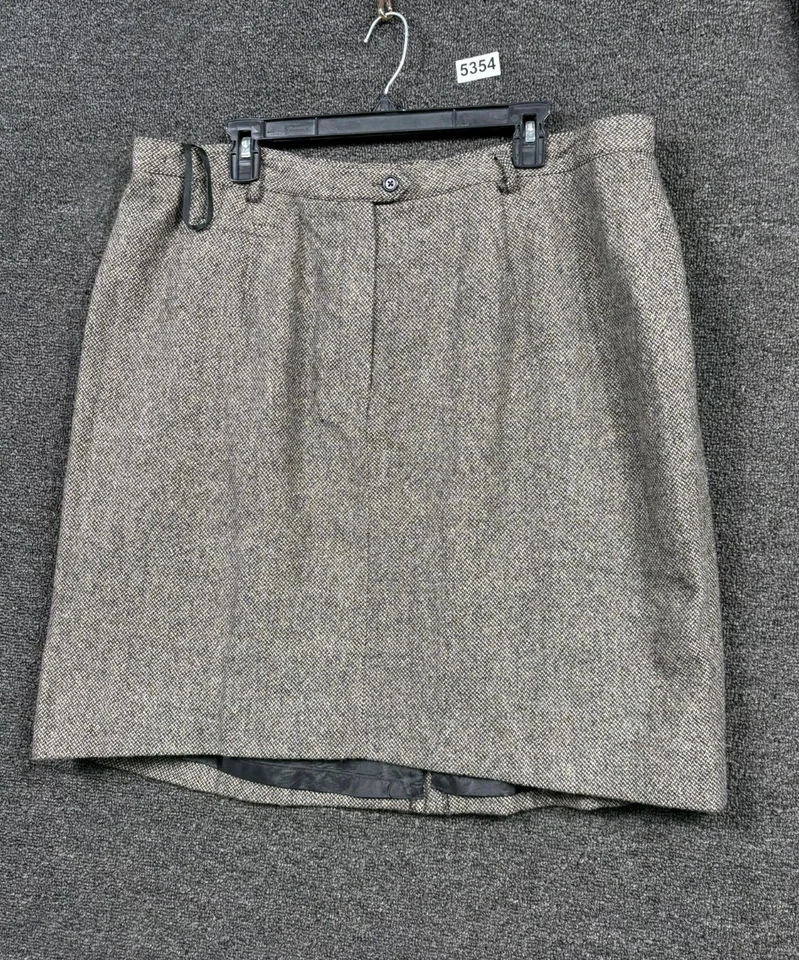 Falda Lauren Ralph Lauren 100% Lana Mujer Talla 20W Espiga Informal Oficina  Foto 1 de 4