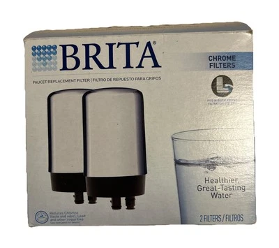 Brita Tap Water Faucet Filter Replacement Chrome Fits For FR-200 2 Filter Pack - Image 1 of 4
