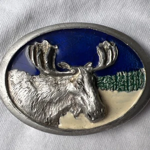 Horizon Designs Pewter Moose Gürtelschnalle Vintage #1020 - Bild 1 von 12