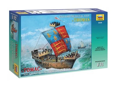 KIT MODELLINO NAVE STATICO ZVEZDA ENGLISH MEDIEVAL SHIP THOMAS 1:72 - Immagine 1 di 4