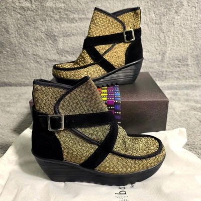 Bernie Mev VillaMore Botas de Cuña Tejidas Bronce Metálico Botines EU 37 6.5 7 NUEVAS EN CAJA Foto 1 de 4