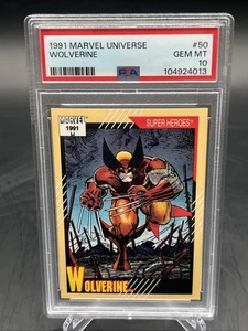1991 MARVEL UNIVERSE #50 WOLVERINE PSA Graded GEM MINT 10 - Picture 1 of 2