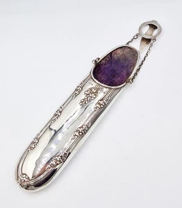 EDOARDIANO ARGENTO STERLING CHATELAINE OCCHIALI / ASTUCCIO PER OCCHIALI Birmingham 1908 - Foto 1 di 5