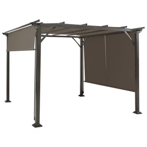 2PZ Tettoia di Ricambio Universale 16x4 Ft per Pergola Struttura Tenda da Sole Marrone - Foto 1 di 12