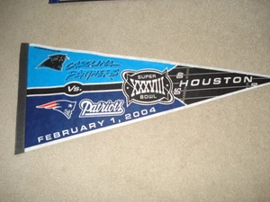 Super Bowl 38 Dueling Pennant Patriots-Panthers - Picture 1 of 1