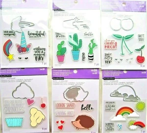 Clear Stamp and Die Sets by Recollections Glitzy Pick 1 of 6 Unicorn Hedgehog - Picture 1 of 7