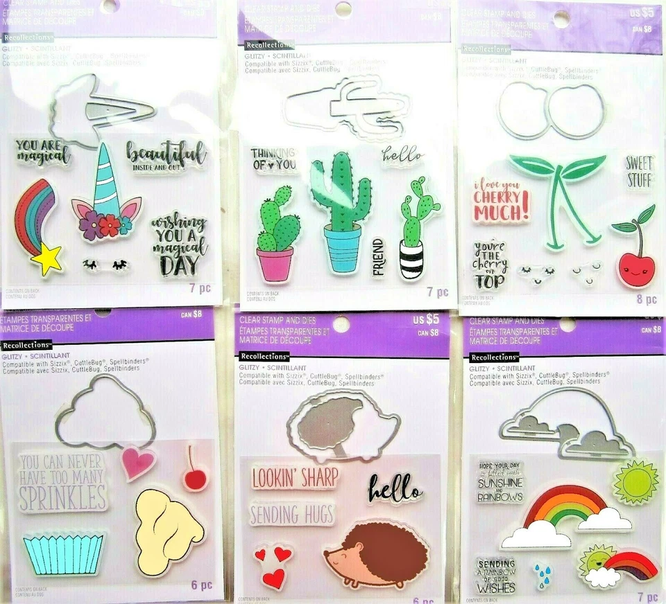 Juegos de sellos y troqueles transparentes de Recollections deslumbrante selección 1 de 6 unicornio erizo Foto 1 de 1