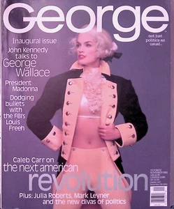 George Magazine Inaugural Issue Oct Nov 1995 Madonna JFK Wallace No Label - Imagen 1 de 24