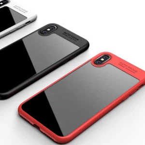 Iphone Full Protective Case TPU Clear Slim Back Cover Solid Color White / Black - Photo 1 sur 9