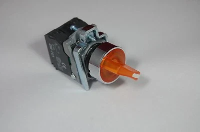 22mm ILLUMINATED Select switch 3 Position Fits Orange XB4BK155B5 24V Momentary - Image 1 of 2