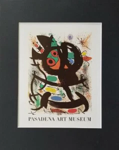 Joan Miro Pasadena Art Museum Exhibition Poster Print Matted Offset Litho 1980 - Picture 1 of 2