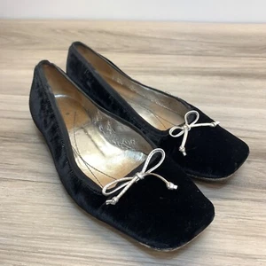 Kate Spade New York Women's Black Velvet Ballet Flats Square toe Size 7M - Picture 1 of 12
