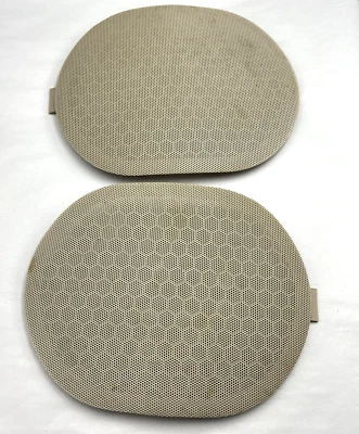 1998-2002 Lincoln Town Car REAR SEAT Speakers Grill Cover - Tan OEM Pair - Image 1 of 4