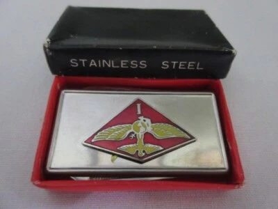 Clip de dinero esmaltado First Marine Air Wing. Navaja de bolsillo, lima de uñas con caja Foto 1 de 4