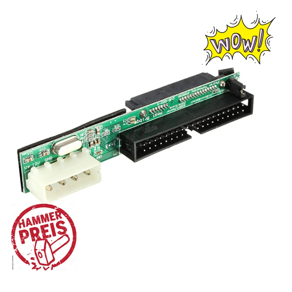 M17M SSD/SATA zu IDE Adapter 7+15 Pin Buchse HDD auf IDE 2.5" 3.5'' 40 polig IDE - Bild 1 von 4