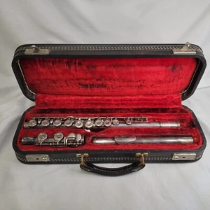 Martineaux Flute with Black Case Red Lining NOT TESTED - Picture 1 of 7