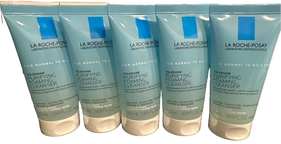 3x La Roche-posay Toleriane Purifying Foaming Cleanser .5 Oz EA Exp 2021