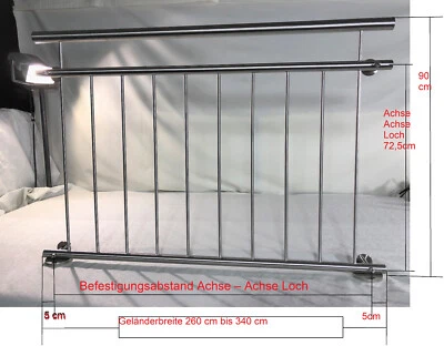Französischer Balkon Balkongeländer Fenstergitter Edelstahl Balkongitter V2A - Bild 1 von 4