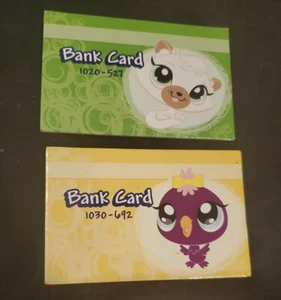 Replacement 2 BANK CARDS Littlest Pet Shop LPS Mall Madness Game Part Pieces - Picture 1 of 2