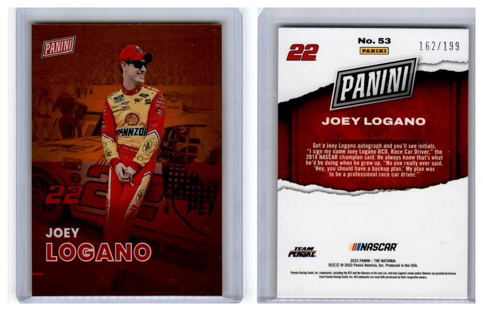 2022 Panini National Silver Pack Orange Parallel Joey Logano 162/199 - Image 1 of 1