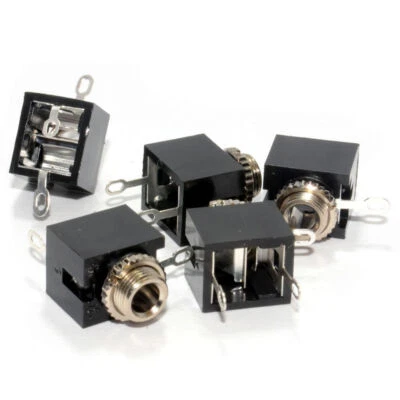 3,5 mm 3-polig Stereo Klinkenbuchse Lötzinn AUX Gehäuse Panel Befestigung (5er Pack) [007075] - Bild 1 von 4