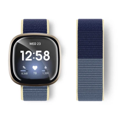 For Fitbit Versa 4 3 2 / Fitbit Sense Sport Nylon Woven Elastic Watch Band Strap - Image 1 of 4