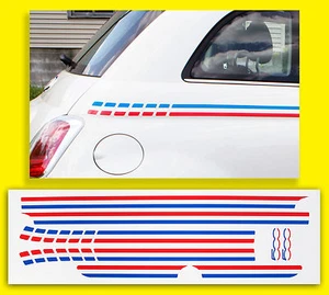 FRENCH Flag side Stripe style Decals Stickers (not Italian) to fit fiat 500 - Picture 1 of 1