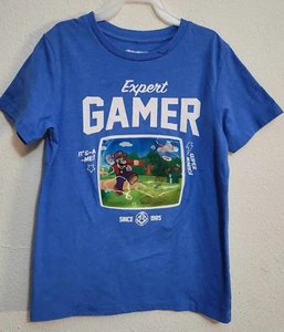 Super Mario 3D Graphic Print Boys Medium Short-Sleeve T-Shirt - Picture 1 of 4