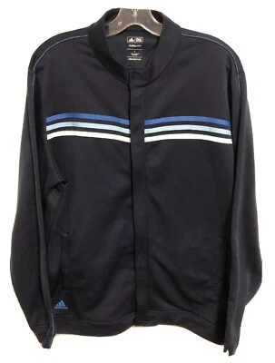 Adidas Golf Climalite Blue Performance Track Jacket Three Stripes - Men’s Large - Image 1 of 4