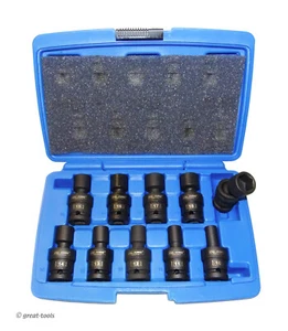 UNIVERSAL IMPACT SOCKET SET – 1/2” drive sockets – mm / metric tools - Bild 1 von 1