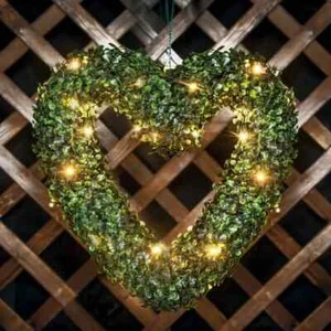 Corona da giardino topiaria luce cuore solare LED patio parete porta recinzione decorazione estiva - Foto 1 di 1