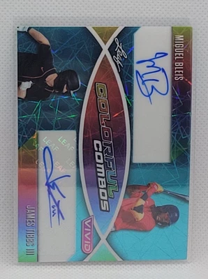 2025 Leaf Vivid Miguel Bleis James Tibbs III Auto #ed 8/10  - Image 1 of 2