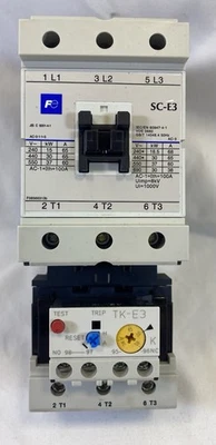 Fugi SC-E3 100A Contratista de 3 Polos Bobina 24V con TK-E3 45-65A Sobrecargas 480V Foto 1 de 4