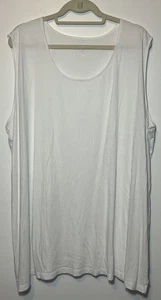 Catherine’s Easy Fit Tees 3X 26/28W Sleeveless White Tunic EUC Stretchy Cotton - Picture 1 of 7