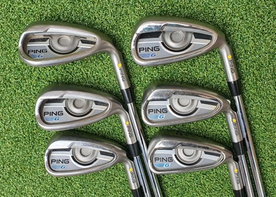 PING G SERIES YELLOW DOT IRONS 6-SW – AWT 2.0 REG STEEL – V.V.G.C  - Image 1 of 4