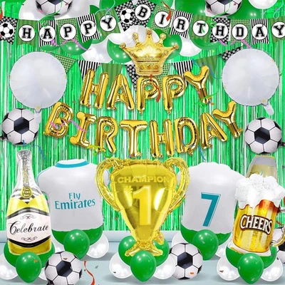 Soccer Theme Birthday Party Decorations Supplies for Kids Boys, Green Balloon... - Image 1 of 4