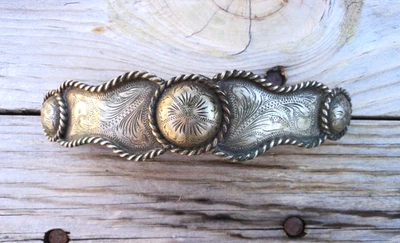 Banda para cejas o nariz plateada de alpaca México grabada de colección para brida de cabecera Foto 1 de 4