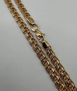Men's Women's Elegant Silver Chain 925 Ukraine  23.4g - 21.65 inch Gold Plated - Picture 1 of 8