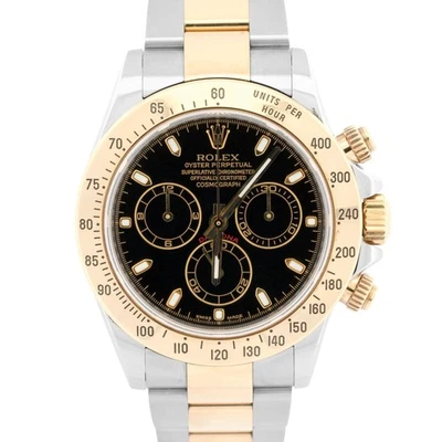 PAPERS Rolex Daytona Cosmograph BLACK 18K Yellow Gold Steel REHAUT 116523 BOX - Image 1 of 4