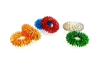 Acupressure Finger Massager Sujok Rings Set of 12 pcs with Reflexology Chart - Bild 1 von 6