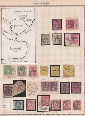 TURKEY. CONSTANTINOPLE. 1880/1923. FRENCH POST. CANCELLATIONS, 46 STAMPS - Image 1 of 4