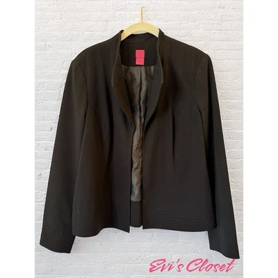Chaqueta Blazer Colección 212 Forrada Negra Frente Abierto Talla 16 Foto 1 de 4