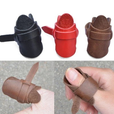 Archery Leather Thumb Ring Finger Guard Tab Glove Bow Shooting Protector Gear - Image 1 of 4