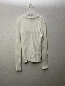 Forever 21 Girls Sz 13-14 Sweater Top White Knit Soft Preppy - Picture 1 of 2