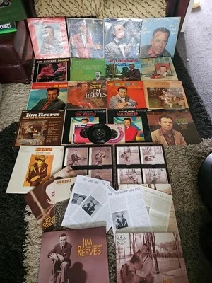 Huge Rare Jim Reeves And Freinds Music Collection Set 12" And 7" Vinyl LP And CD - Imagem 1 de 4
