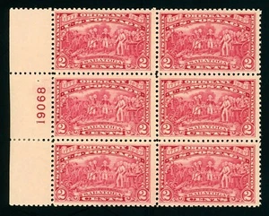 US Stamp #644 Burgoyne Surrender 2c - Plate block of 6 - Mint - Hinged in margin - Picture 1 of 2
